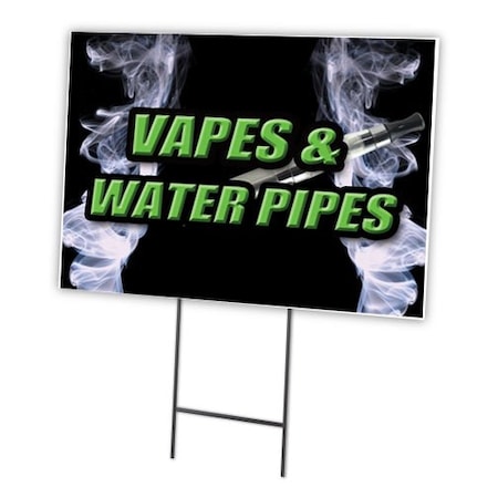 Vapes & Water Pipes Yard Sign & Stake Outdoor Plastic Coroplast Window